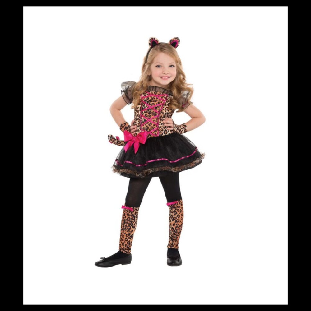 Leopard Print Kids Cat Halloween costume. New! Toddler size 3-4
